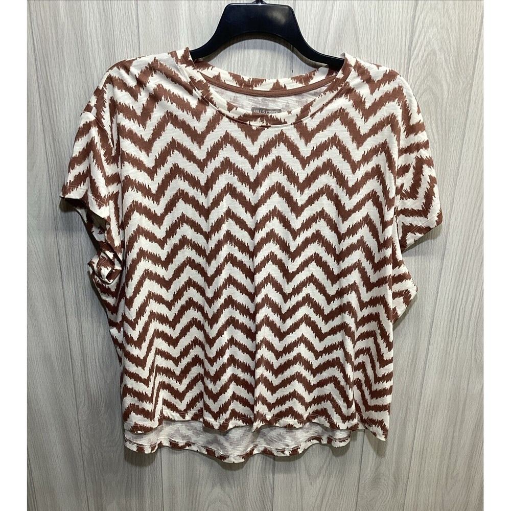 FALLS CREEK Women's (Size 3X) Short Sleeve Round Neck Shirt Cotton Polyester